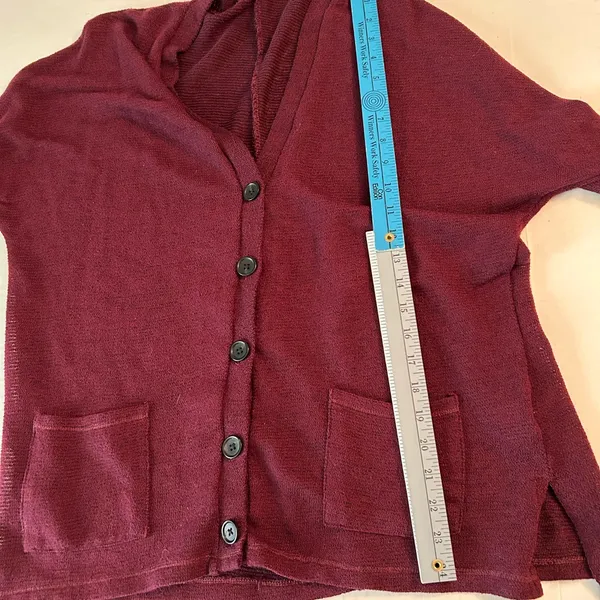 American Eagle Outfitters Deep Red Cardigan size M grandpa core pockets - Image 8