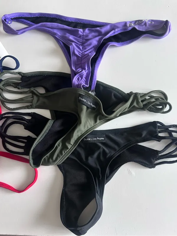 Boutine LA Multi-Color Strappy Bikini Set - Red, Navy, Purple, Olive & Black - Image 3