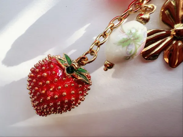 Gold and red farm berries keychain and handbag accessories - Image 5