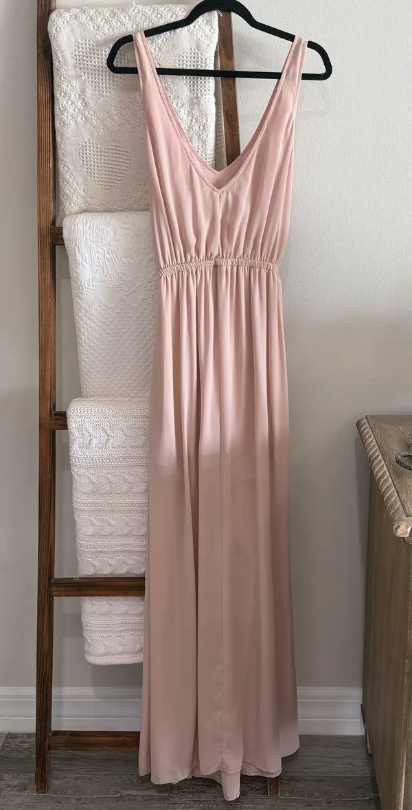 Show Me Your Mumu Blush Pink Chiffon Full Length Maxi Dress - Image 5
