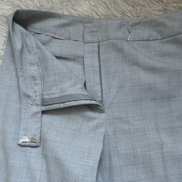 Andrea Viccaro Gray‎ Plaid Classic Women's Light Gray Dress Pants Size 6 - Image 8