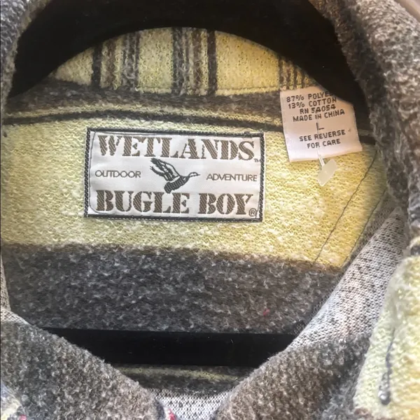 Bugle Boy Wetlands Outdoor Apparel Chartreuse/Minty Green Blue Red Shacket - Image 7