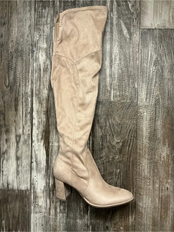 Marc Fisher Tan Over-the-Knee Block Heel Boots Size 7 - Image 8