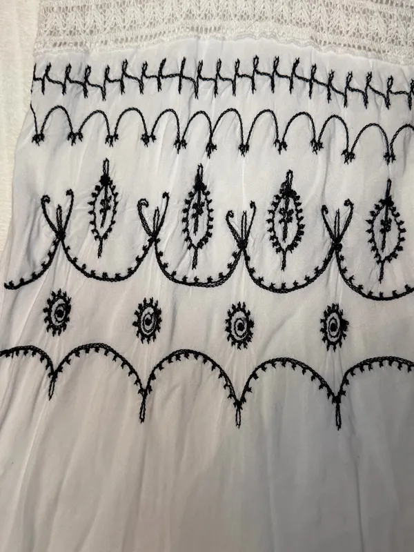 VTG Uluwatu Bali Handmade Lace Embroidered Halter Maxi Dres Size S Boho - Image 8