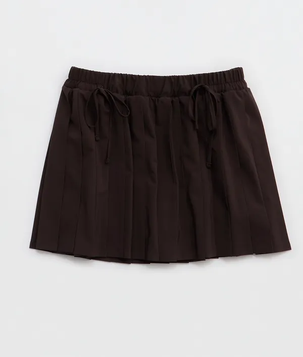 Aerie Pleated Brown skort with bows - Image 4