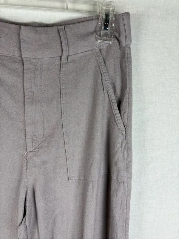 Abercrombie & Fitch Wide Leg Linen Pants Mauve Size M - Image 3