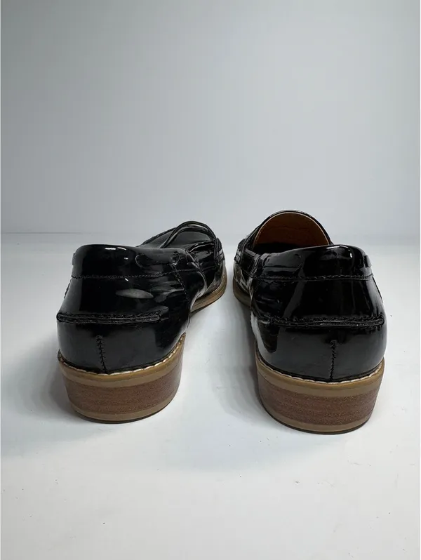 Steve Madden Melliany Women’s 8.5 Black Patent Penny Loafers Block Heel - Image 4