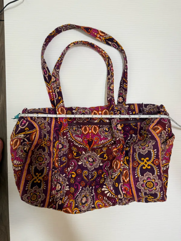 Vera Bradley Safari Sunset Paisley Design Small Duffel Bag Purple Orange - Image 5