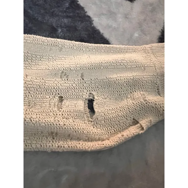 Mystree Distressed Thermal Henley Split V Neck Raw Edge Sleeves Boho - Image 5