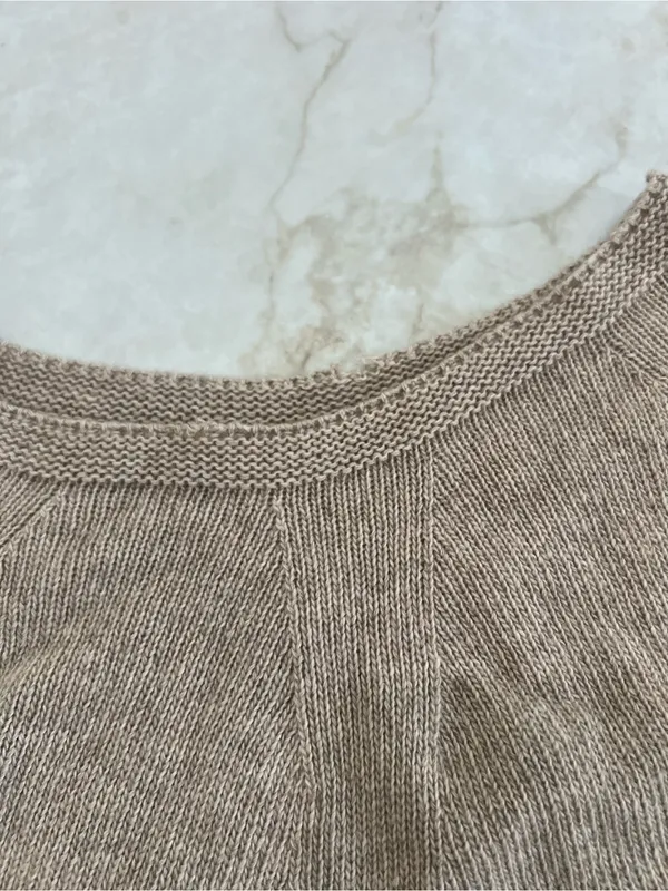 Carol & Co Tan Cashmere Blend Knit Cape - Image 2