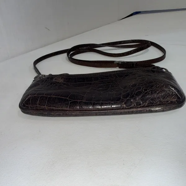 Vintage Y2K 90s Brighton Crocodile Leather Croc Wallet Organizer Crossbody Purse - Image 13