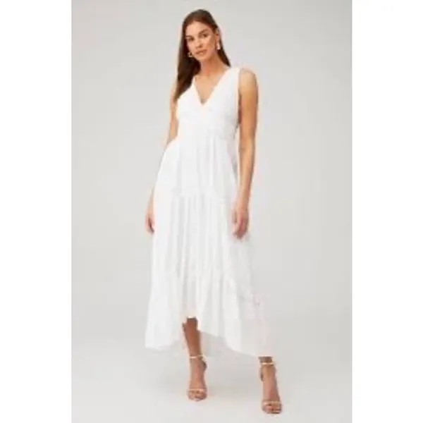 NWT MISA Los Angeles Ksenia Eyelet Maxi Dress White Size M - Image 8