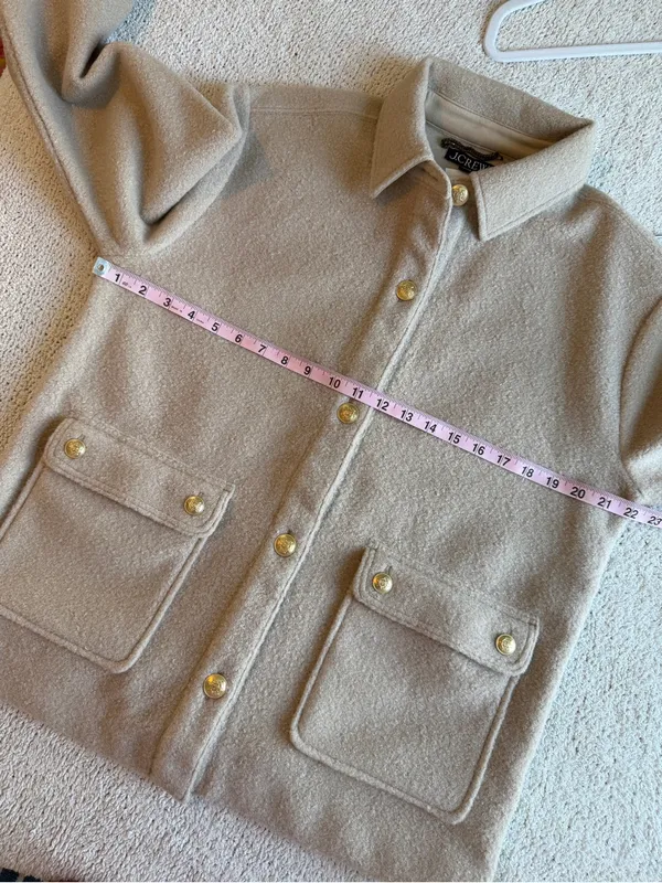 J.Crew Bouclé Shirt Jacket Sandstone Tan NWT Medium - Image 7