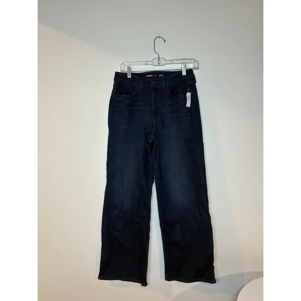 dark wash high-waisted Wow wide-leg jeans Short Size 6 Old Navy - Image 2
