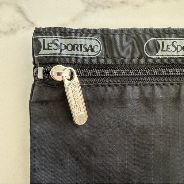 LeSportsac Zip Logo Cosmetic Pouch Makeup Bag in Black Small - Image 4