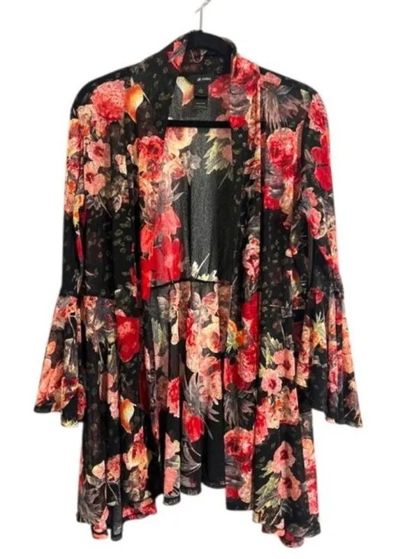 Ali Miles Floral Duster Cardigan Size L - Image 2