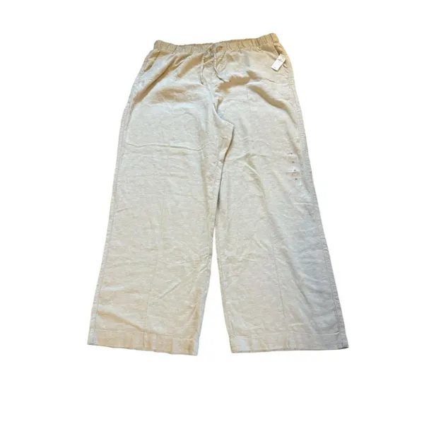 GAP NEW Pull On Wide Leg Linen Blend Pants Womens Size XL Beige - Image 2