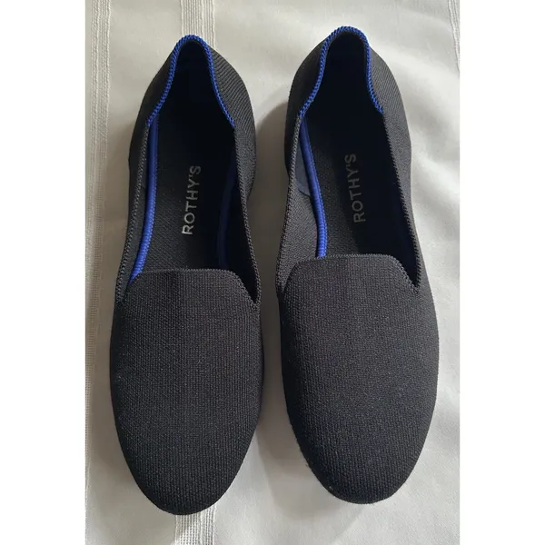 Rothy's The Loafer Black Round Toe Knit Ballet Flats Women's Size W12/EU 43 - Image 2