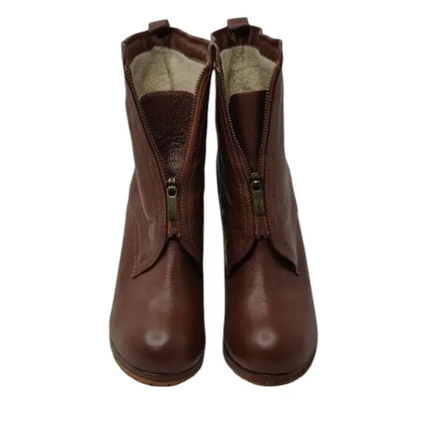 Vintage Y2K Leather heeled Ankle Booties Sz 8 - Image 2