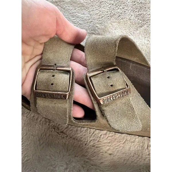 Birkenstock Arizona Women's Sandals Size 7 Brown Suede Slip-On Casual - Image 5