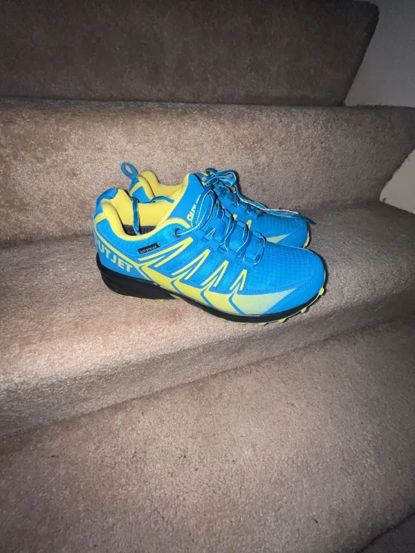 OUTJET Waterproof Hiking Shoes Blue Yellow Size 8 - Image 5