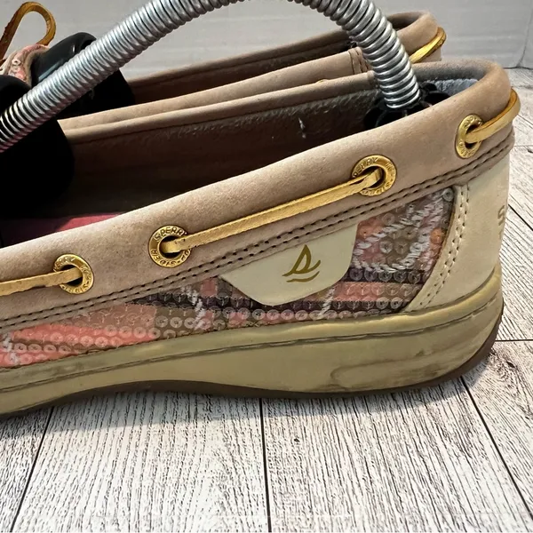 Sperry Top Sider Boat Shoes Angelfish Pink Plaid Leather Women’s Size 7.5M - Image 5