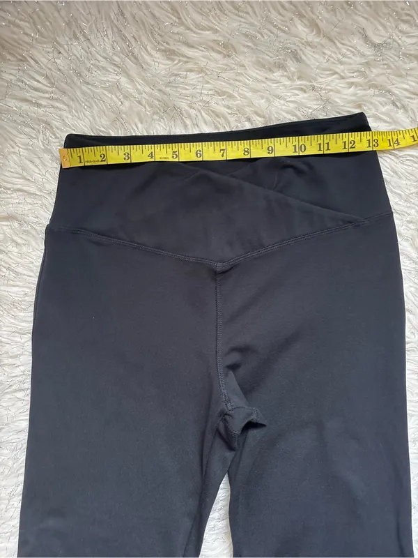 Danskin Black Women’s High-Waist Flare Jogger Track Pants with Side Slit Size M - Image 6