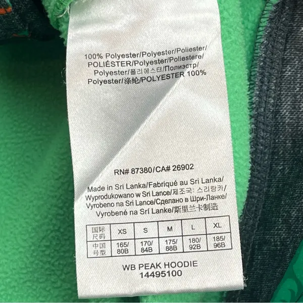 BURTON WB Peak Hoodie Dry-ride Dark Ash Hawaiian‎ Full Zip Hooded Jacket Size XS - Image 4