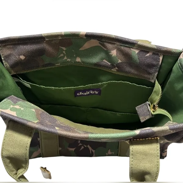 Camouflage Crossbody Tote‎ Bag Green - Image 7
