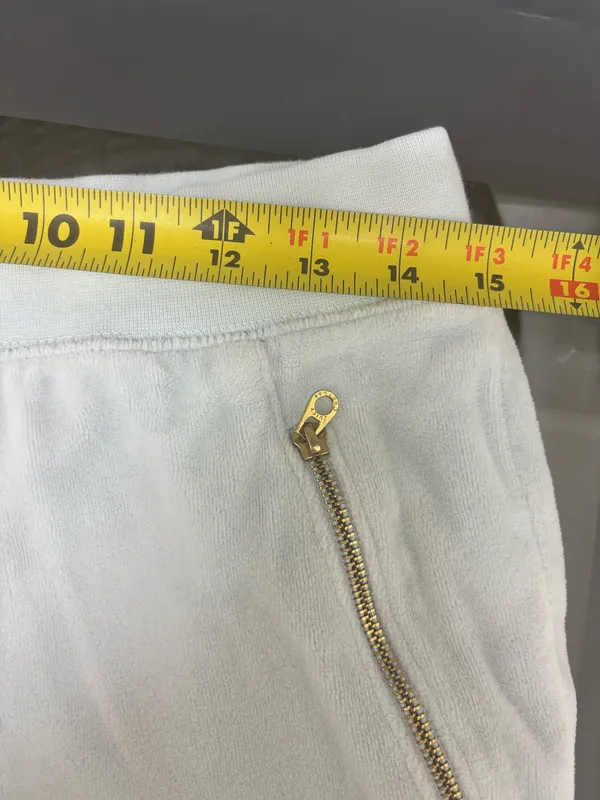 Juicy Couture Black Label Light Blue Velour Jogger Pants Drawstring Pockets S - Image 6