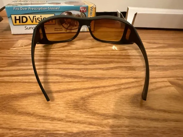 HD Vision Wrap Around Sunglasses Brown Black - Image 7