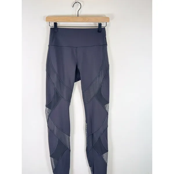 Lululemon Women Leggings Black Wunder Under Pants High Rise Tight Pull On Size 6 - Image 5