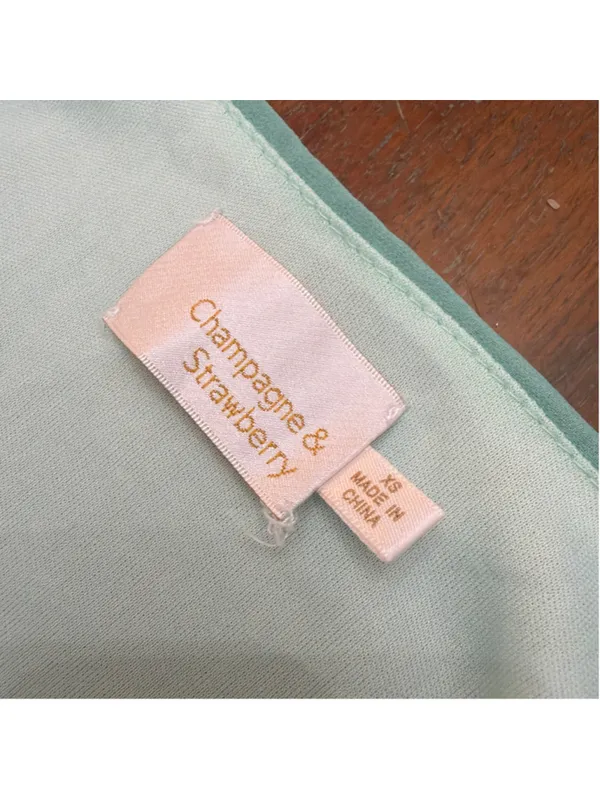 Champagne & Strawberry Rainbow Colorblock Tiered High Low Dress XS Chiffon Ombré - Image 8
