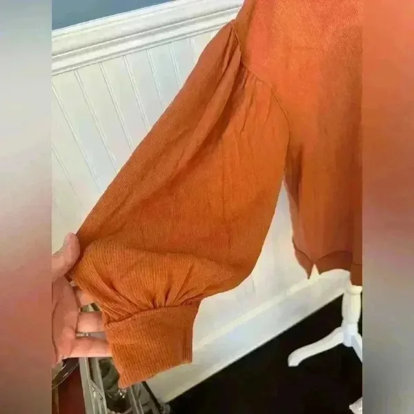 Beautiful We The Free Scoop Back Mock Neck Oversized Sweater~Burnt Orange ~NWOT! - Image 3