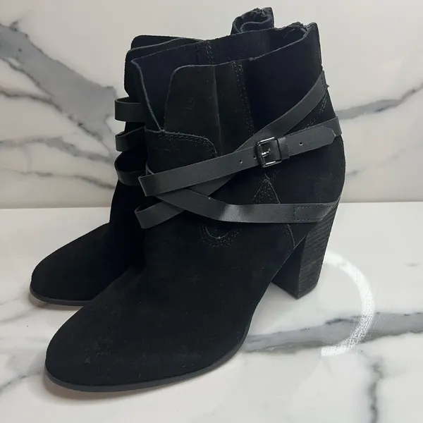 Carlos Santana Womens Black Suede Festival Boho Heeled Miles Boots Sz 7 Festival - Image 3