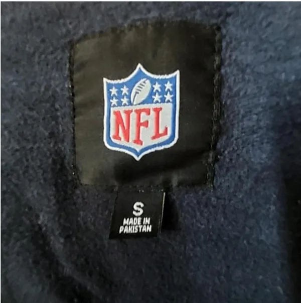 Chicago Bears Full Zip Hooded Jacket Size Small NFL Football Navy Orange Pocket - Image 4