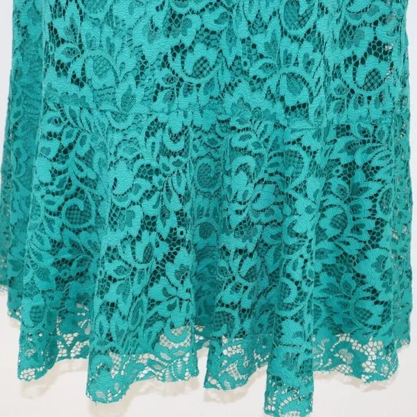 ZARA Lace Dress Sz XS Flower Patterns Green with matching slip - Image 7