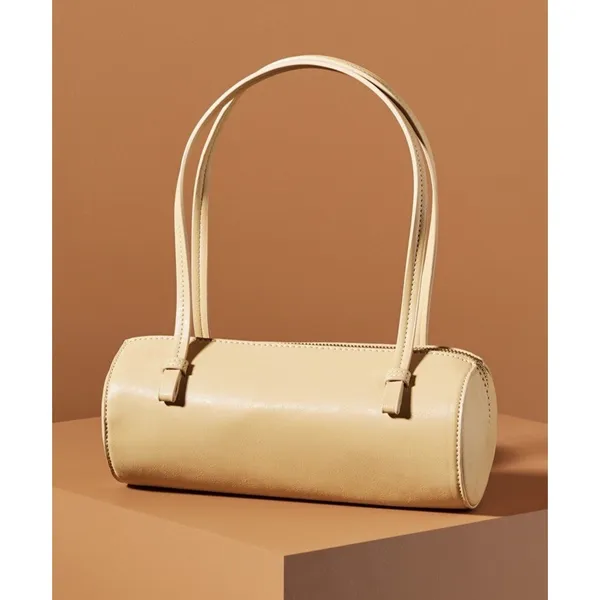 by Anthropologie Tan cylindrical/barrel design Handbag Tan / Warm Camel - Image 6
