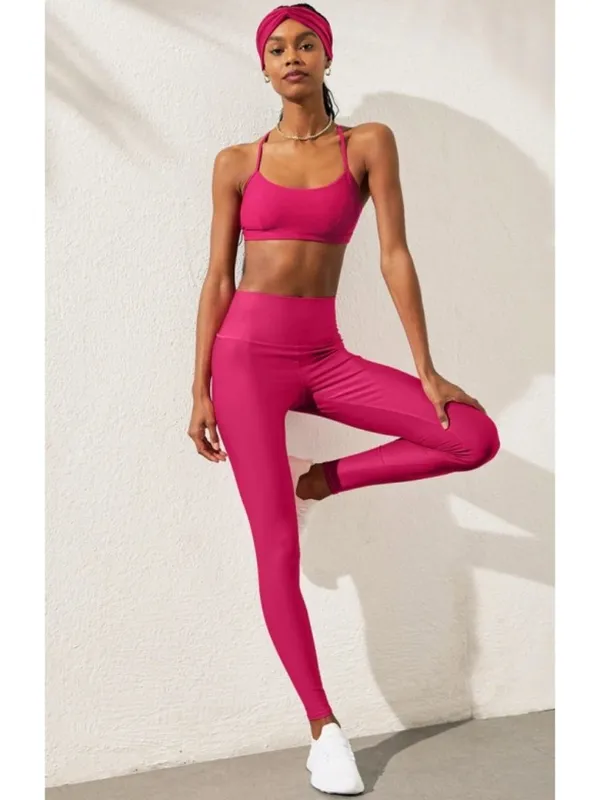 Alo High-Waist Airlift Leggings Magenta Crush Hi-Rise Waisted Full-Length Tights - Image 5