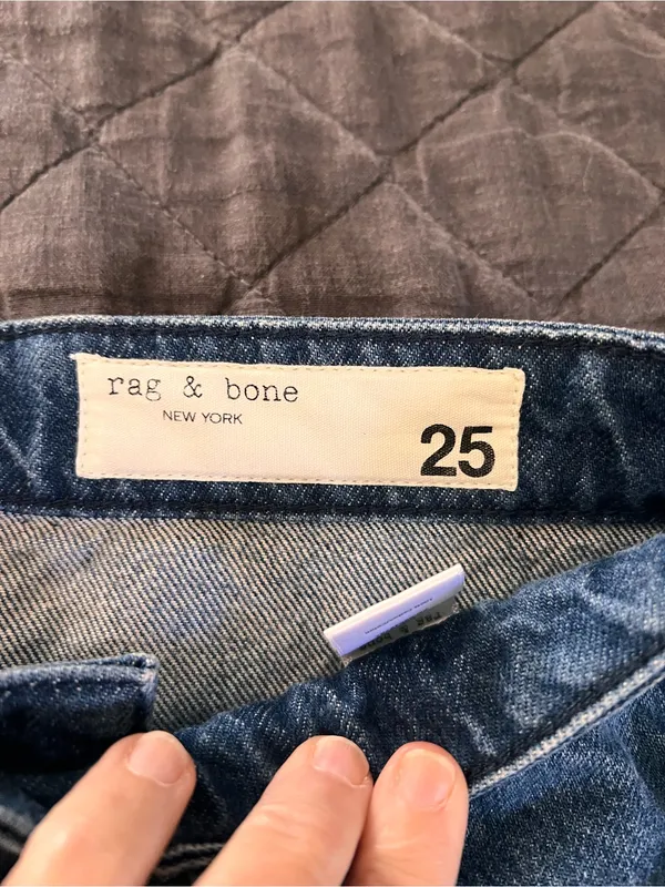 rag & bone Maya High Rise Distressed Mid-Blue Wide-Leg Jeans - Image 4