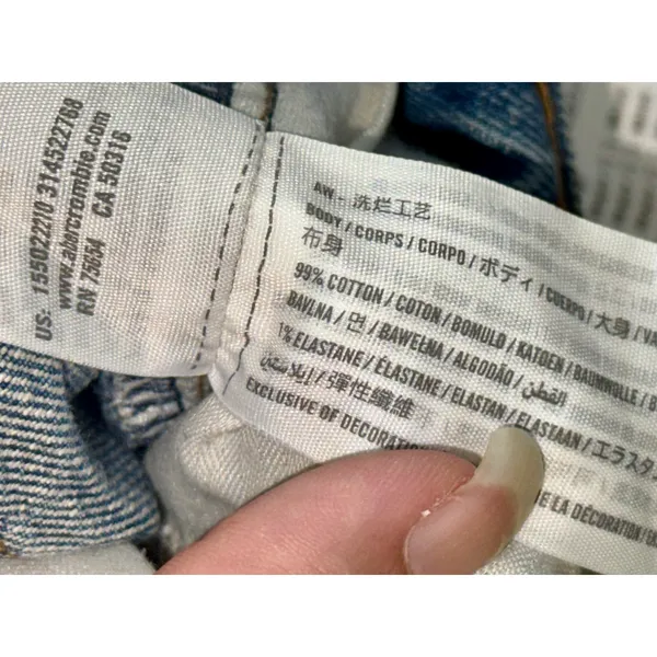 Abercrombie & Fitch Curve Love Dad High Rise Blue Denim Jeans Size 28 6 S Short - Image 4