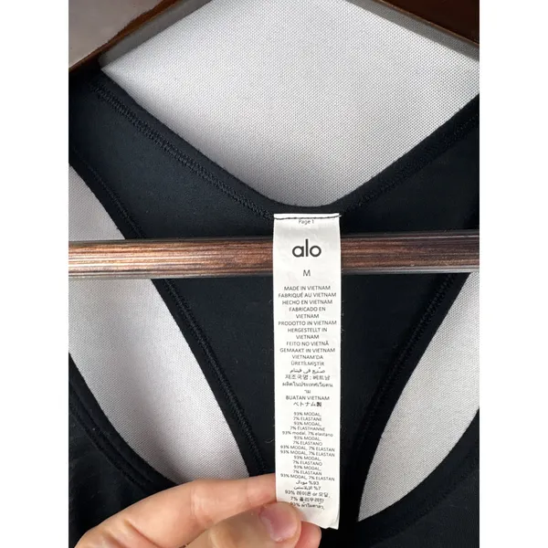 Women’s Alo Medium Black Racerback Sports Tank - Image 5
