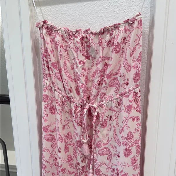 Vici Strapless Dress Pink Floral - Image 3