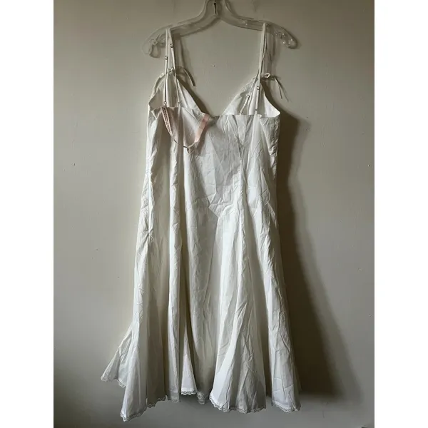 Oh Polly Mallory Bow-Detail A-Line Midi Dress in White Size 14 New - Image 7