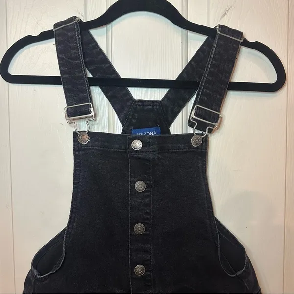 Arizona Jean Co Denim Jumper Dress Overall Jean Black Size Small Grunge Y2K Goth - Image 3