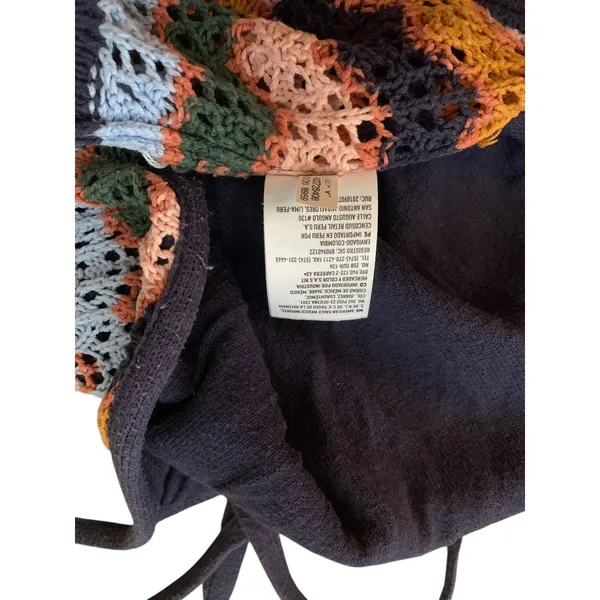 American‎ Eagle Crochet Halter Top XS Multicolor Chevron Boho Festival Core - Image 4