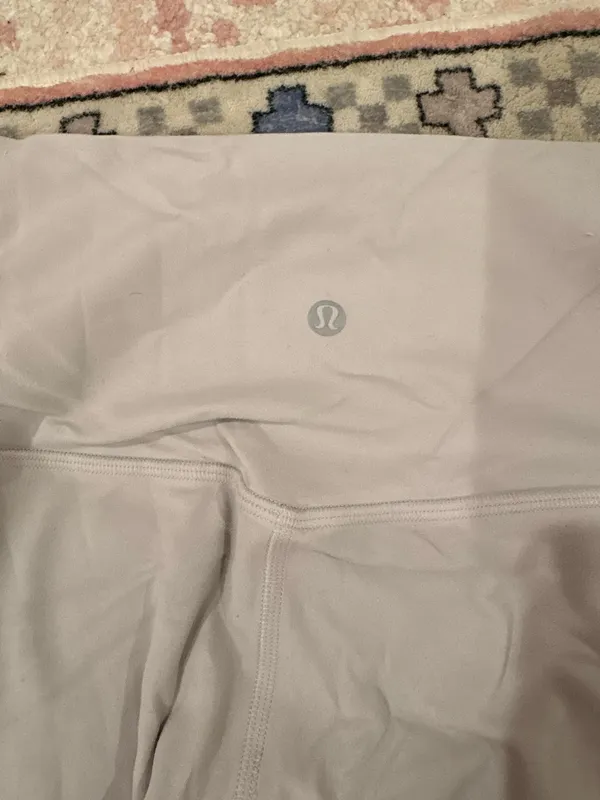 Light Grey Lululemon Align Leggings White Double Lined 4 - Image 3