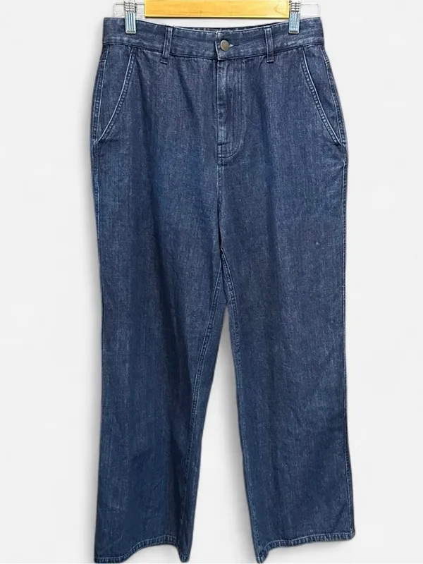 Jenni Kayne High Rise Wide Leg Denim Trouser Jeans 100% Cotton Size 2 - Image 9