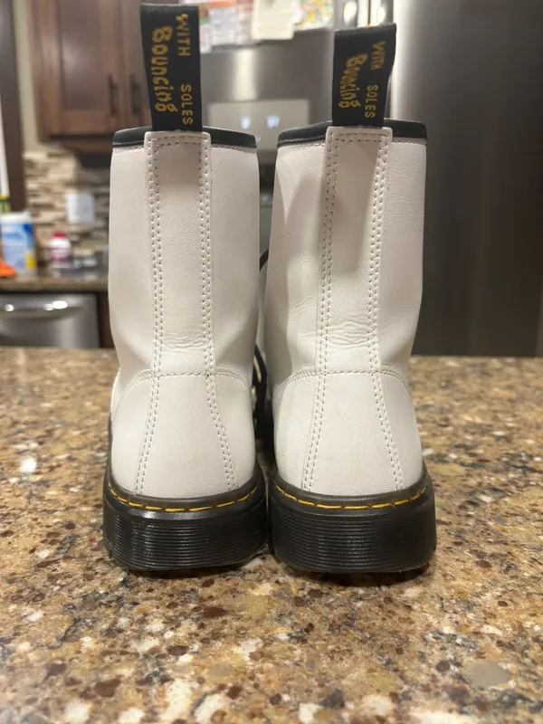 Dr. Martens White Lace Up Boots - Image 4