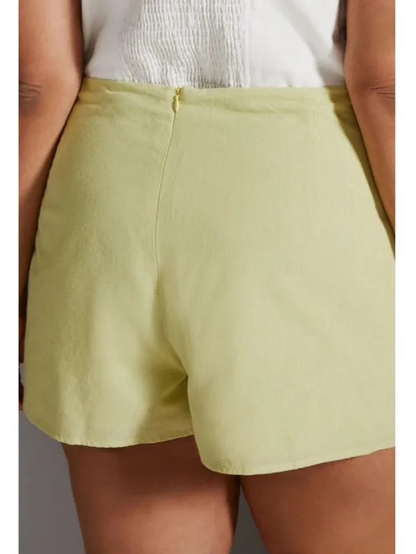 Anthropologie  Flat White Button Wrap Mini Skort - Image 5